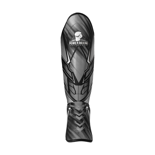 Power Boxing Iron Shin Guards (Black & Gray)