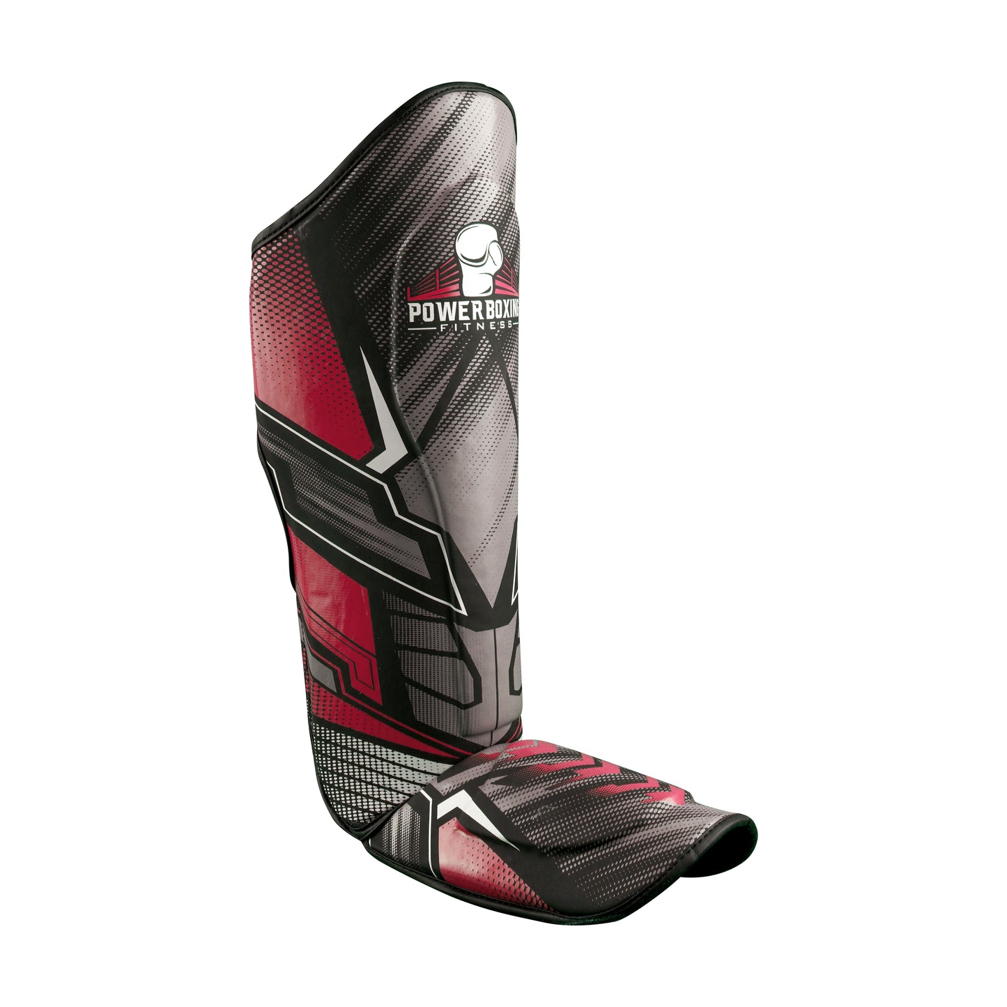 Power Boxing Iron Shin Guards (Red & Gray)
