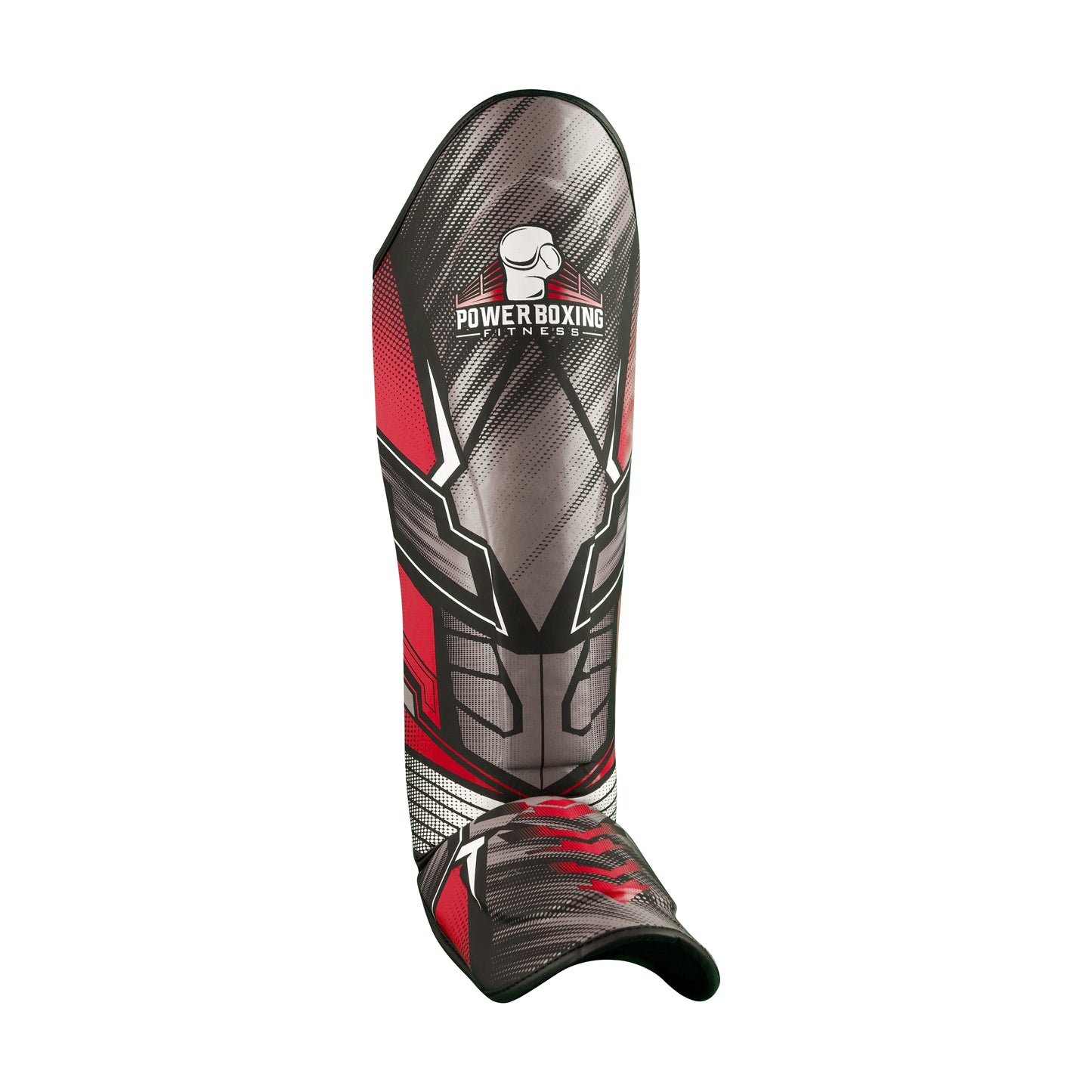 Power Boxing Iron Shin Guards (Red & Gray)
