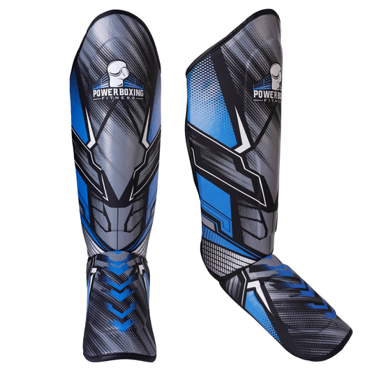 Power Boxing Iron Shin Guards (Blue)