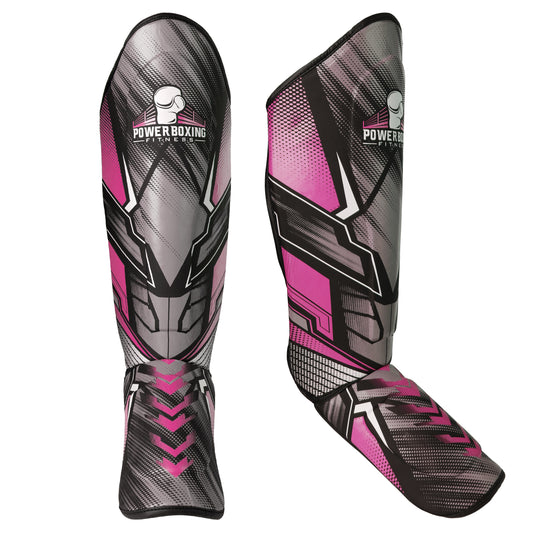 Power Boxing Iron Shin Guards (Pink)