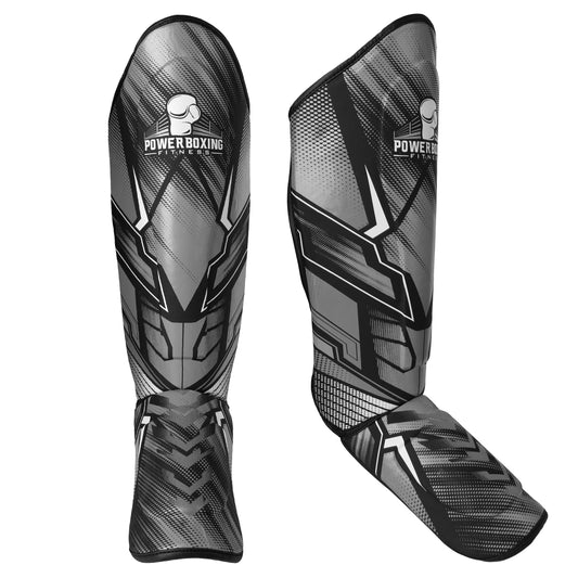 Power Boxing Iron Shin Guards (Grey)