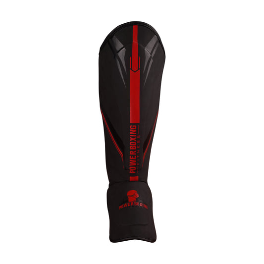 Power Boxing Iron Shin Guards (Red & Black)